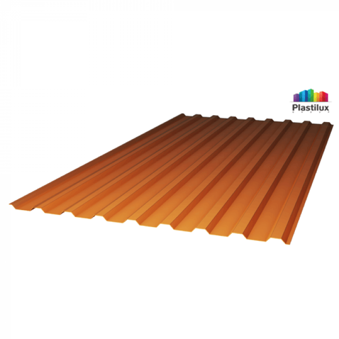 Монолитный профилированный поликарбонат Янтарь 1,15*3 м