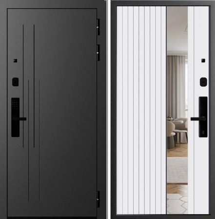 СМАРТ-F20 / Зеркало Сапфир-01_ Белый Сатин